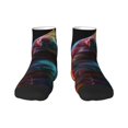thumbnail image 1 of Salouo Neon Spectrum Cat Portrait Pattern Unisex Middle Tube Socks,Middle-Finger Knee High Socks Over The Calf Tube Stocking Crew Stockings for Women and Men Tube Socks, 1 of 8