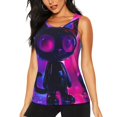 thumbnail image 1 of Salouo Neon Toy Cat Reflections Pattern Workout Tank Tops for Women,Gym Exercise Sleeveless Running Loose Athletic Top Fit Yoga Tops Active Shirts-Large, 1 of 7