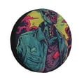 Salouo Neon Zombie Skull Print Spare Tire Cover 1417 inch Spare Tire