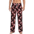 thumbnail image 1 of Salouo New Year Flamingo Print Pajama Pants for Men, Lounge Pants Elastic Waistband Casual Men's sleepwear Loungewear Sleep Pajama Pant -Medium, 1 of 7
