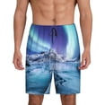 thumbnail image 1 of Salouo Night At Lake Aurora 1 Pattern Men's Sleep Pajama Shorts,Pajama Bottoms Elastic Waistband Sleep Pajama Short PJ Shorts for Men -XX-Large, 1 of 6
