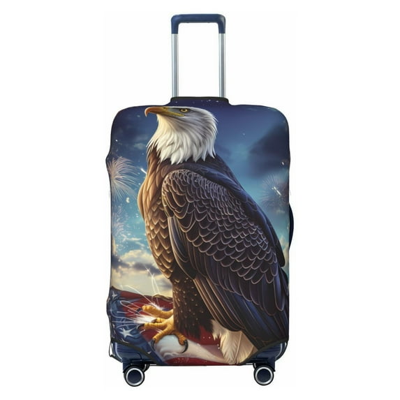 Salouo Night Sky Bald Eagle Pattern Travel Dust-proof Suitcase Cover, Softside Suitcase Protector Luggage Cover Protector for 18-32inch ,Not Included Suitcase