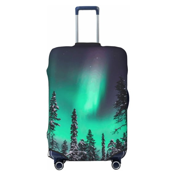 Salouo Northern Lights 2 Pattern Travel Dust-proof Suitcase Cover, Softside Suitcase Protector Luggage Cover Protector for 18-32inch ,Not Included Suitcase