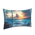 thumbnail image 1 of Salouo Ocean View Bedroom Print Print Pillow Case Cover,Wrinkle-Free Bed Pillow Cover Pack of 1 Home Decor Fade-Resistant and Stain-Resistant ,Pillows Not Included -14"x20", 1 of 8