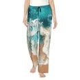 thumbnail image 1 of Salouo Ocean Wave Crash Print Women's Pajama Pants Casual Loose Sweatpants PJs Flowy Pants Drawstring Palazzo for Women Wide Leg Pants Lounge Pajama -Medium, 1 of 8