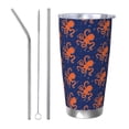 thumbnail image 1 of Salouo Octopus Print 20oz Tumbler with Lid,Stainless Steel Vacuum Insulated Tumbler Durable Insulated Coffee Mug Thermal Cup with Splash Proof Sliding Lid-Straw Three-piece Set, 1 of 8