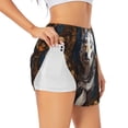 thumbnail image 1 of Salouo Oil Painting Tribal Wolf Print Women's 2 in 1 Running Shorts Double-Layer Shorts Athletic Workout Gym Yoga Shorts Running Shorts for Women-Large, 1 of 7