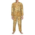 thumbnail image 1 of Salouo Old Vintage Map Of Sea Print Button-Front Long Sleeve Pajama Set for Men, Soft 2Pjs Men's Long Sleeve Sleepwear -Medium, 1 of 7
