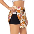 thumbnail image 1 of Salouo Orange Autumn Leaves Print Women's 2 in 1 Running Shorts Double-Layer Shorts Athletic Workout Gym Yoga Shorts Running Shorts for Women-Large, 1 of 7