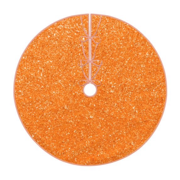 Salouo Orange Glitter2 Christmas Tree Skirt 30" Farmhouse Christmas Decorations Snowman Xmas Tree Skirt Tree Mat for Holiday Party Decor