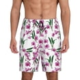 thumbnail image 1 of Salouo Orchids Flowers Pattern Men's Sleep Pajama Shorts,Pajama Bottoms Elastic Waistband Sleep Pajama Short PJ Shorts for Men -XX-Large, 1 of 1