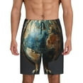 thumbnail image 1 of Salouo Owl Globe Sculpture Pattern Men's Sleep Pajama Shorts,Pajama Bottoms Elastic Waistband Sleep Pajama Short PJ Shorts for Men -X-Large, 1 of 6