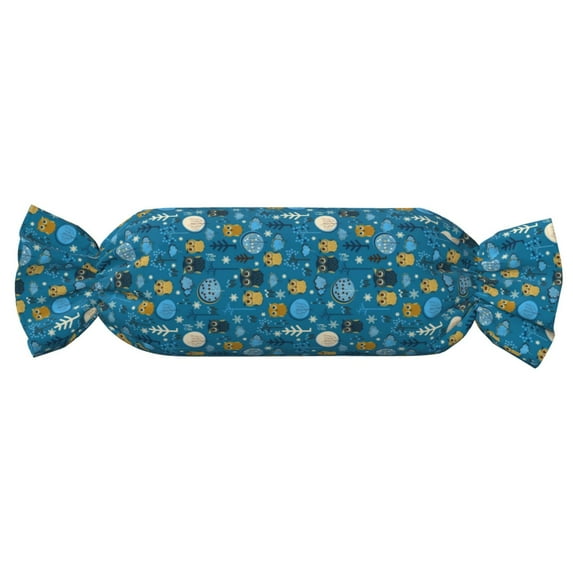 Salouo Owls And Trees Pattern Cute Bolster Pillow,Cylindrical Pillow Long Pillow for Bed Round Side Pillow for Knee/Leg/Neck ,- Length 24.4" x 9.8" Diameter