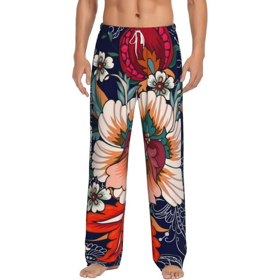 Salouo Paisley2 Print Pajama Pants for Men, Lounge Pants Elastic Waistband Casual Men's sleepwear Loungewear Sleep Pajama Pant -X-Large