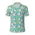 thumbnail image 1 of Salouo Panda Bathing In The Bath for Men's Short Sleeve Polo Shirts,Polo Shirts for Men Performance Short Sleeve Golf Shirt Athletic Casual Collared T-Shirt-Medium, 1 of 8
