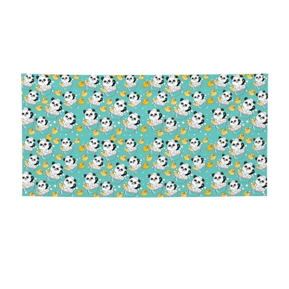 Salouo Panda Bathing In The Bath Pattern Holiday Banner Outside Party Decoration Banner (1PC) Festival Supplies Fit for Birthday Parties & Celebrations & Chrismas-Small
