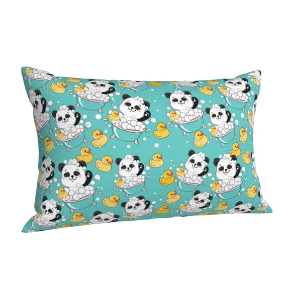 Salouo Panda Bathing Pattern Pillow Cases,1PC Pillow Covers with Envelope Closure Decorative Pillow Case for Bed Couch,Pillows Not Included-16"x24"