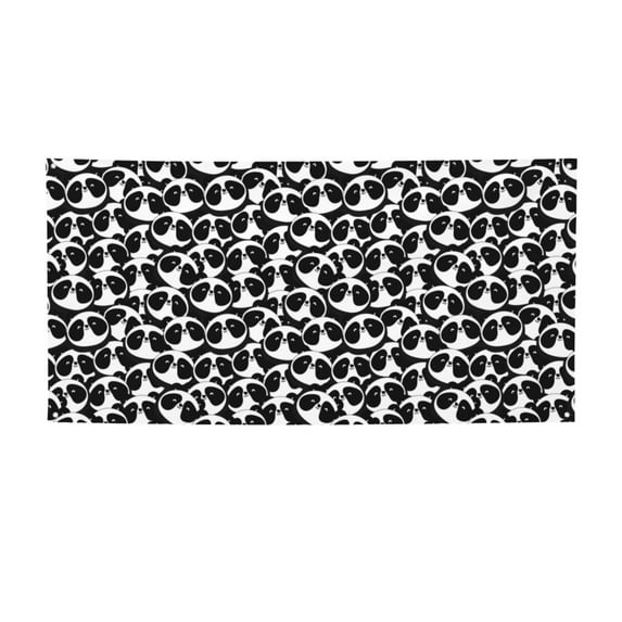 Salouo Panda1 Pattern Holiday Banner Outside Party Decoration Banner (1PC) Festival Supplies Fit for Birthday Parties & Celebrations & Chrismas-Small