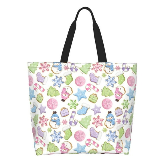Salouo Pastel Christmas Cookies for Tote Bag for Women - Shoulder Shopping Bag Handbag Hobo Bags Casual Handbags Big Capacity Shopping Work Bag for Travel & Work