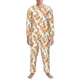 thumbnail image 1 of Salouo Peaches Print Button-Front Long Sleeve Pajama Set for Men, Soft 2Pjs Men's Long Sleeve Sleepwear -XX-Large, 1 of 7