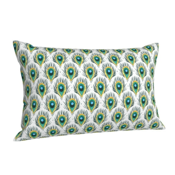 Salouo Peacock Feathers1 Pattern Pillow Cases,1PC Pillow Covers with Envelope Closure Decorative Pillow Case for Bed Couch,Pillows Not Included-16"x24"