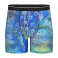 thumbnail image 1 of Salouo Peacock Pattern Men's Boxer Briefs, Soft & Breathable Underwear Elastic Waistband Briefs for Men,1-Pack, 1 of 7