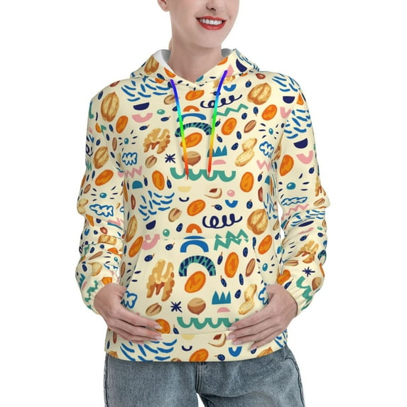 Salouo Peanuts 8 Pattern Hoodie Sweatshirts for Women, Autumn Pullover Hoodie Workout Sweat Women's Long Sleeve Preppy Sweatshirts-XX-Large
