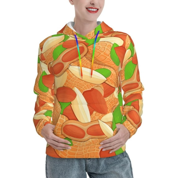 Salouo Peanuts1 Pattern Hoodie Sweatshirts for Women, Autumn Pullover Hoodie Workout Sweat Women's Long Sleeve Preppy Sweatshirts-Medium