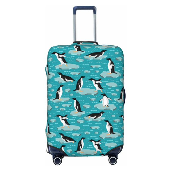 Salouo Penguins On The Ice In The Sea Pattern Travel Dust-proof Suitcase Cover, Softside Suitcase Protector Luggage Cover Protector for 18-32inch ,Not Included Suitcase