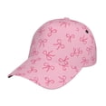 thumbnail image 1 of Salouo Pink Bows Print Unisex Sports Hat, Adjustable Golf Dad Hat Outdoor Cap Mountain Dad Hat Adjustable Fit Baseball Cap for Men and Women, 1 of 6