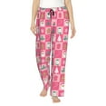 thumbnail image 1 of Salouo Pink Christmas Cheer Print Women's Pajama Pants Casual Loose Sweatpants PJs Flowy Pants Drawstring Palazzo for Women Wide Leg Pants Lounge Pajama -X-Large, 1 of 8