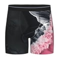 thumbnail image 1 of Salouo Pink White Ocean Waves Pattern Men's Boxer Briefs, Soft & Breathable Underwear Elastic Waistband Briefs for Men,1-Pack, 1 of 7