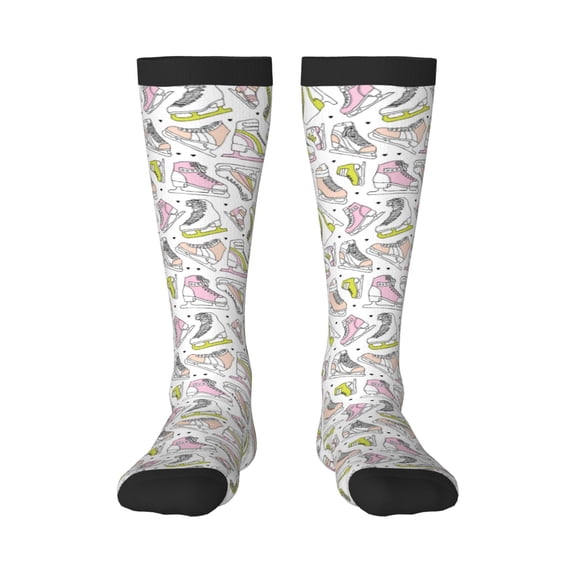 Salouo Pink skates Print Women's Men's Ankle Socks 1-pack Casual Athletic Socks for Unisex Adult Moisture-Wicking Socks for Daily Wear/Running/Sport