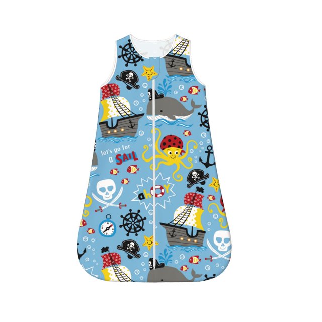 Salouo Pirate Marine Animals Print Baby Sleep Sack Wearable Blanket for