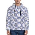 thumbnail image 1 of Salouo Plaid Flowers Pattern Men's Fall Hoodie Sweatshirt,Sport Hoodie with Pockets for Men Pullover Casual Hooded Sweatshirt-Large, 1 of 7