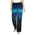thumbnail image 1 of Salouo Planet Earth Print Women's Pajama Pants Casual Loose Sweatpants PJs Flowy Pants Drawstring Palazzo for Women Wide Leg Pants Lounge Pajama -, 1 of 8