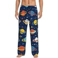 thumbnail image 1 of Salouo Planets and Stars Print Pajama Pants for Men, Lounge Pants Elastic Waistband Casual Men's sleepwear Loungewear Sleep Pajama Pant -Medium, 1 of 7