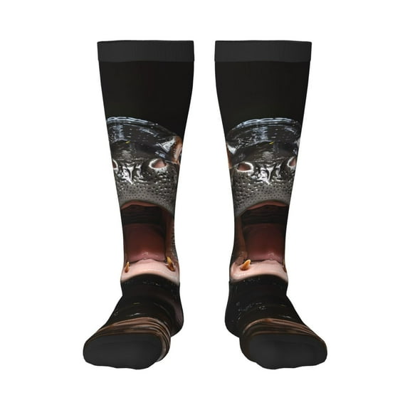 Salouo Playful Baby Hippo Splash Print Women's Men's Ankle Socks 1-pack Casual Athletic Socks for Unisex Adult Moisture-Wicking Socks for Daily Wear/Running/Sport