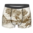thumbnail image 1 of Salouo Plowed Field With Horses Print Men's Boxer Briefs,Breathable Underwear Elastic Waistband Briefs for Men -Small, 1 of 8