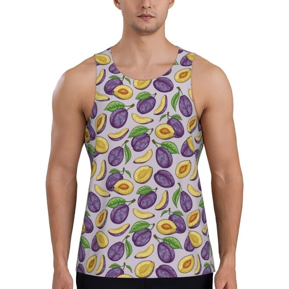 Salouo Plum for Men's Tank Tops,Sleeveless Muscle Shirts for Men Quick Dry Workout Tank Top Gym Muscle Tee Fitness Bodybuilding Sleeveless T Shirt-