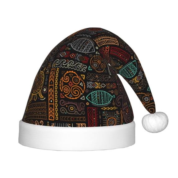 Salouo Polynesian Turtles for Christmas Hat for Kids Xmas Holiday Hat Santa Hat for Boys & Girls Festive Headwear Accessories Fit for Christmas/ New Year/Holiday/Party