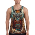 thumbnail image 1 of Salouo Pond Meditating Tiger for Men's Tank Tops,Sleeveless Muscle Shirts for Men Quick Dry Workout Tank Top Gym Muscle Tee Fitness Bodybuilding Sleeveless T Shirt-X-Large, 1 of 7