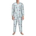 thumbnail image 1 of Salouo Poodle Playing Skateboard Print Button-Front Long Sleeve Pajama Set for Men, Soft 2Pjs Men's Long Sleeve Sleepwear -Medium, 1 of 7