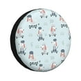 Salouo Poodle Playing Skateboard Print Spare Tire Cover 1417 inch