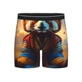 thumbnail image 1 of Salouo Prairie Meditating Raccoon Pattern Men's Boxer Briefs, Soft & Breathable Underwear Elastic Waistband Briefs for Men,1-Pack, 1 of 7