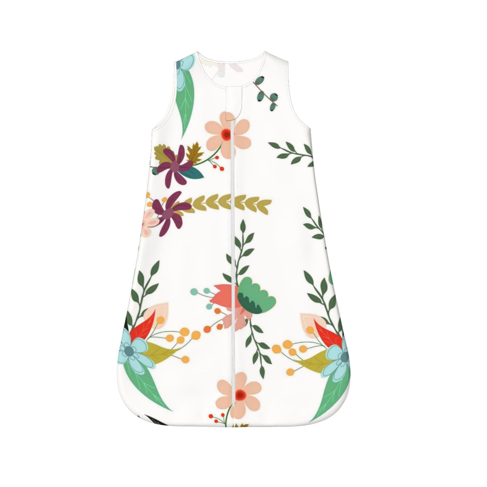 Salouo Pretty Floral With Leaves Print Baby Sleep Sack Wearable Blanket