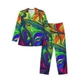 thumbnail image 1 of Salouo Pride Rainbow Print Button-Front Long Sleeve Pajama Set for Men, Soft 2Pjs Men's Long Sleeve Sleepwear-X-Large, 1 of 7