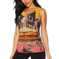 thumbnail image 1 of Salouo Psychedelic Band Hotdog Art Pattern Workout Tank Tops for Women,Gym Exercise Sleeveless Running Loose Athletic Top Fit Yoga Tops Active Shirts-XX-Large, 1 of 7