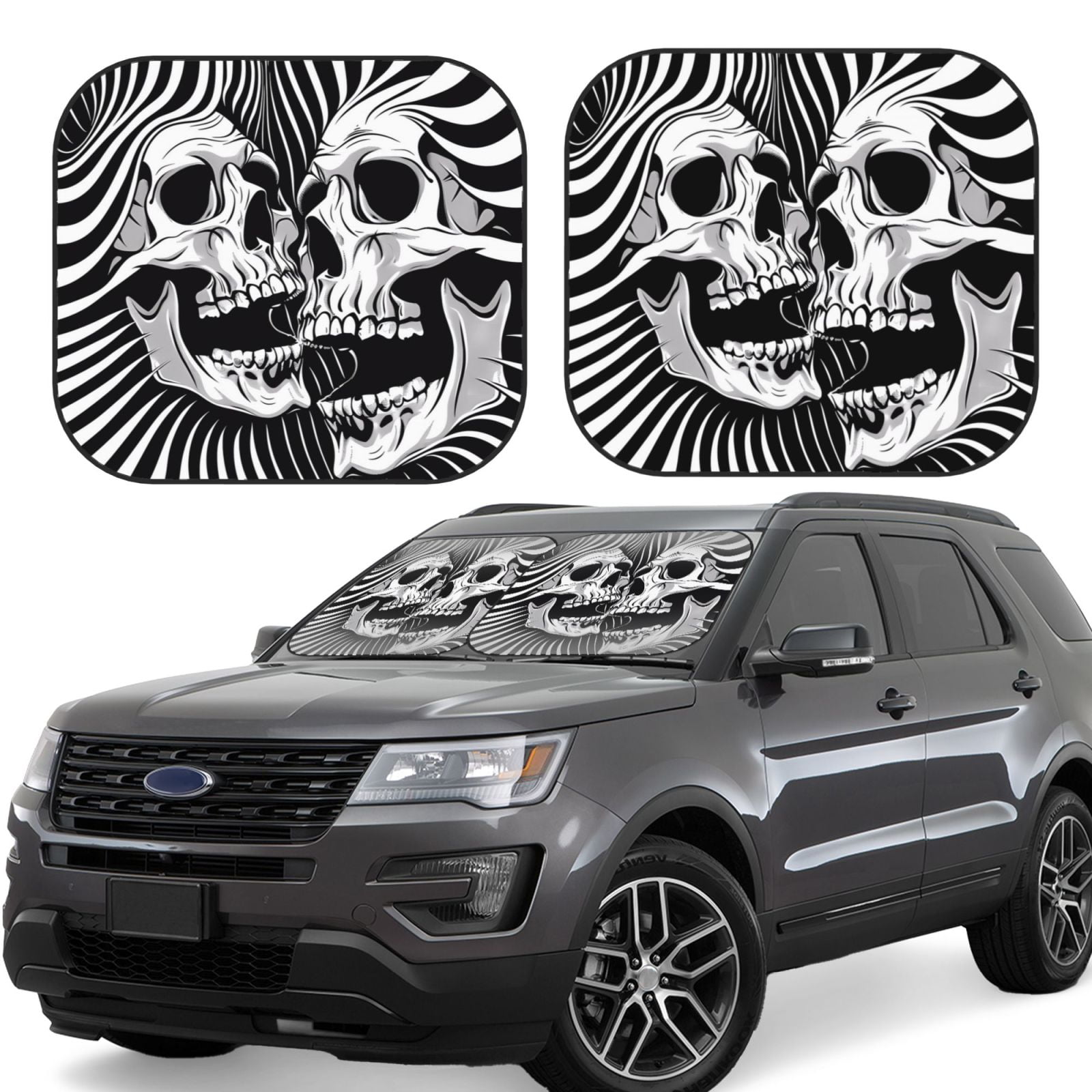 Halloween Zombie Eyes Pattern Print Car Sun Shade