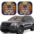 thumbnail image 1 of Salouo Pug dog Yoga Pattern Car Windshield Sun Shade Foldable | Front Windshield Shade for Sun, Heat and UV Rays | Interior Sun Protection-Small, 1 of 6